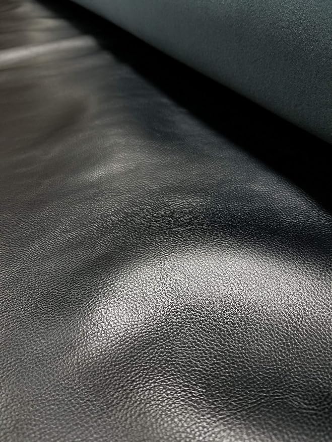 NAT Leathers | Black Pebbled Soft Faux Leather Fabric Material Sheet PU | 10 - Image 5