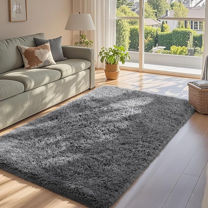 Ophanie 3x5 Rug, Bedside Preppy Dorm Area Rug, College Essentials Non Slip Grey - Image 6