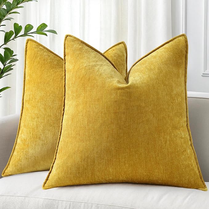decorUhome Summer Couch Euro Sham Throw Pillow Covers 24x24 Set of 2, by decorUhome