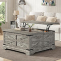Furnideco 35.5''W Square Coffee Table Farmhouse Lift top Coffee Table by FurnidecoFurniture