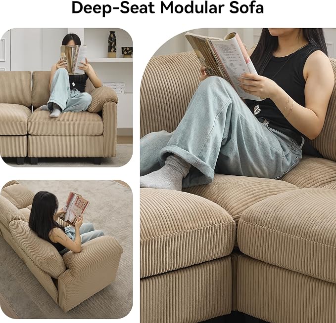 61'' Modular Loveseat Sofa, Extra Deep Seat Cloud Couch - Image 6
