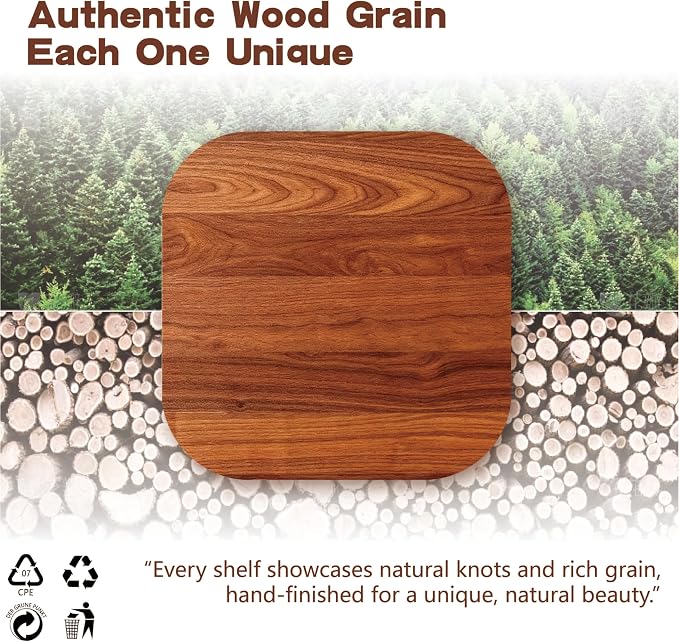 Solid Wood Floating Shelves, 23.6in Finished Real Wood Wall Shelves - Image 4