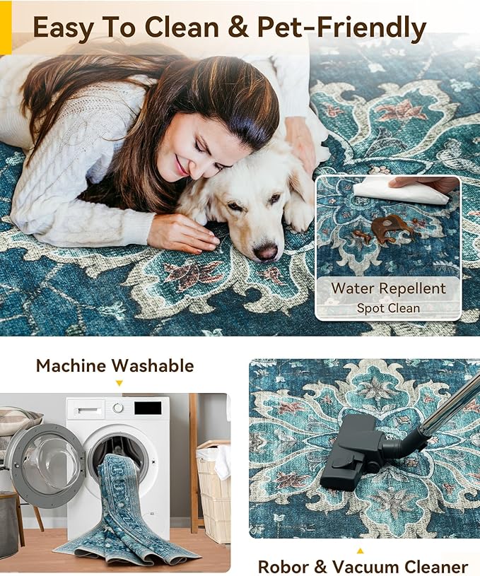 RELEANY Area Rugs 3'x10' Runner Rug Non Slip Washable - Image 3