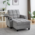 Oversized Recliner Chair with Swivel Tray Table, Modern Tufted Linen Fabric by Unknown