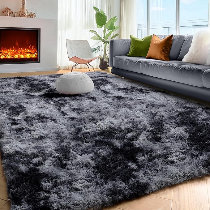 PAGISOFE Abstract Shaggy Area Rug 4' x 6' Plush Furry Rugs - Image 7