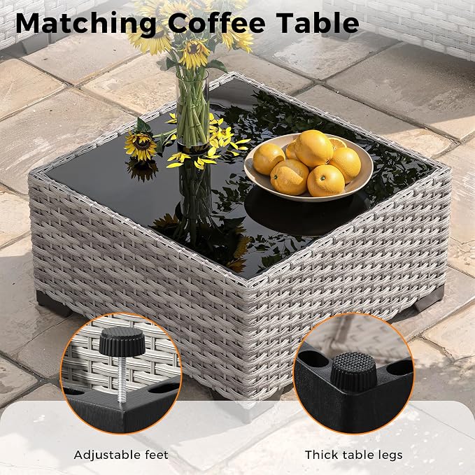 14-Seat Outdoor Wicker Patio Furniture Set - Image 9