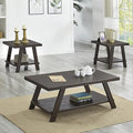 Roundhill Furniture Athens Contemporary 3-Piece Wood Shelf Coffee Table Set by RoundhillFurniture
