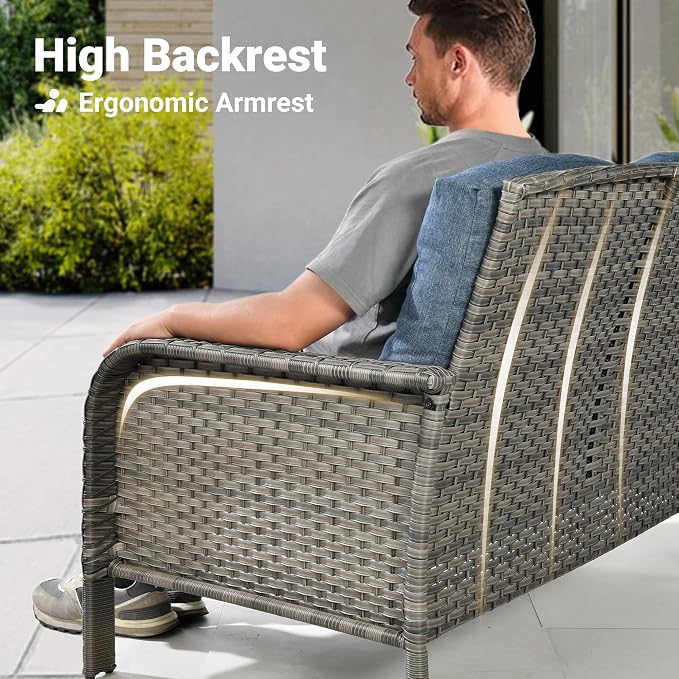 ovios 7-Piece Patio Furniture Set, Outdoor Wicker Sofa - Image 5