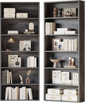 IRONCK Bookshelves and Bookcases Set of 2 Floor Standing 6 Tiers Display by IRONCK